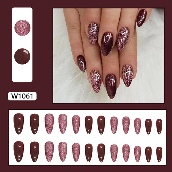 12 Sizes-24 Pcs Press On Nails W1061