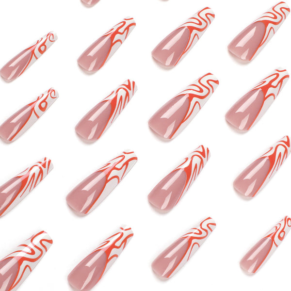 12 Sizes-24 Pcs Press On Nails JP1739