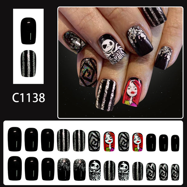 12 Sizes-24 Pcs Press On Nails C1138