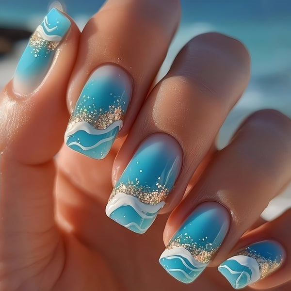12 Sizes-24 Pcs Press On Nails Y1555