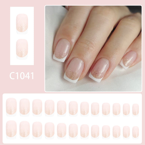 12 Sizes-24 Pcs Press On Nails C1041