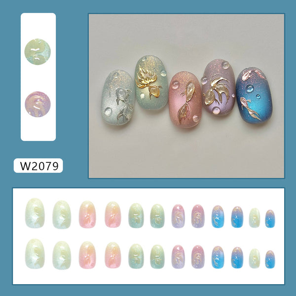 12 Sizes-24 Pcs Press On Nails W2079