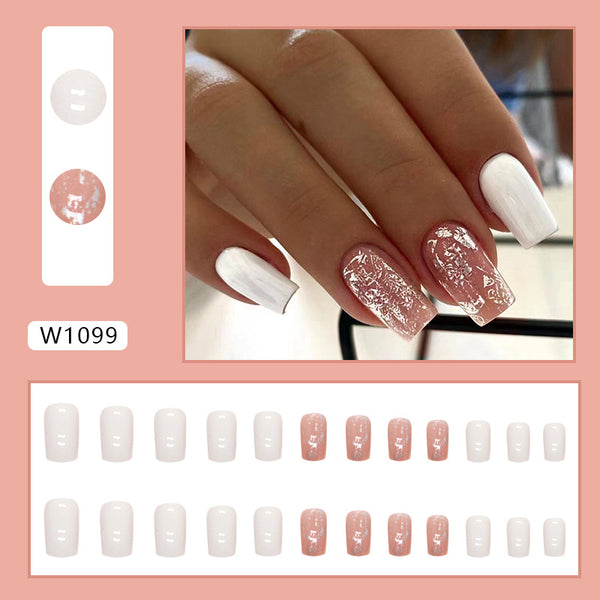 12 Sizes-24 Pcs Press On Nails W1099