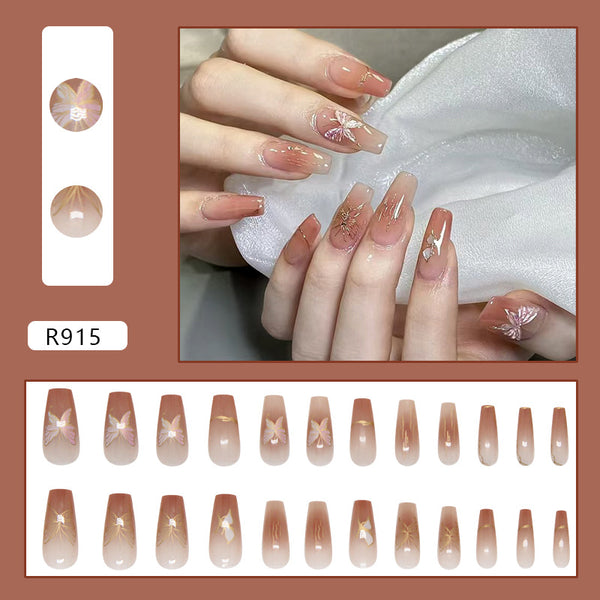 12 Sizes-24 Pcs Press On Nails R915