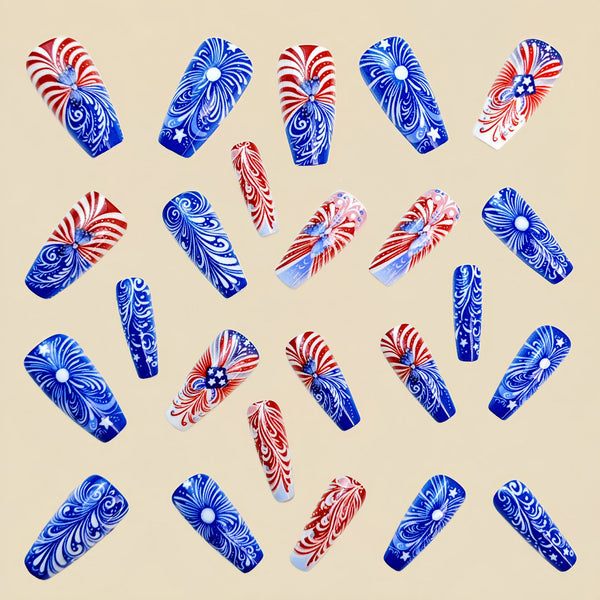 12 Sizes-24 Pcs Press On Nails Y654