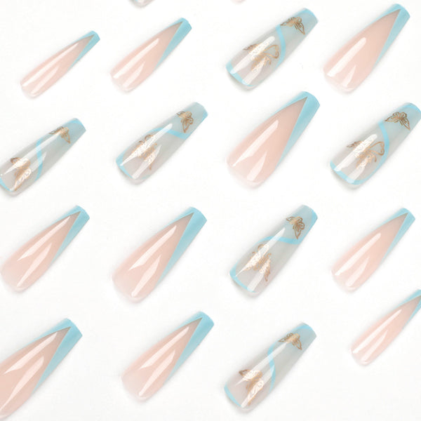 12 Sizes-24 Pcs Press On Nails JP1711