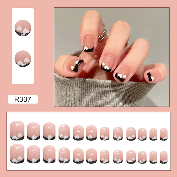 12 Sizes-24 Pcs Press On Nails R321