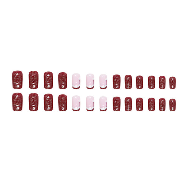 12 Sizes-24 Pcs Press On Nails W812
