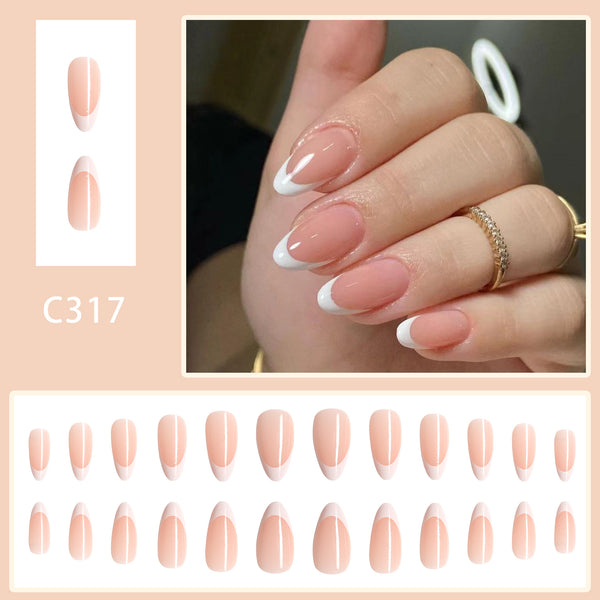 12 Sizes-24 Pcs Press On Nails C317