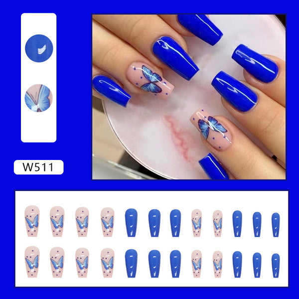 12 Sizes-24 Pcs Press On Nails W511
