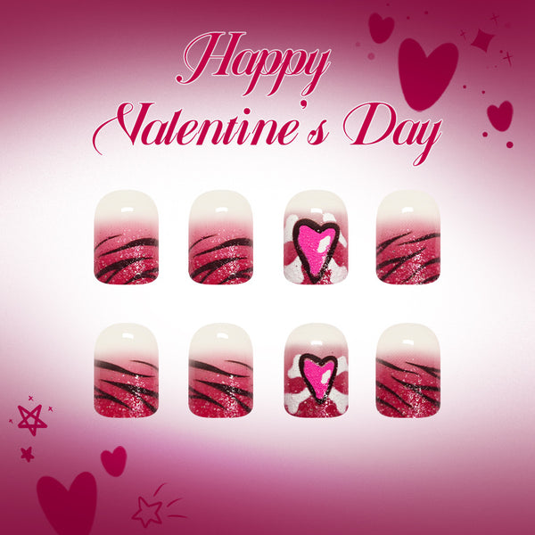 12 Sizes-24 Pcs Press On Nails C1509