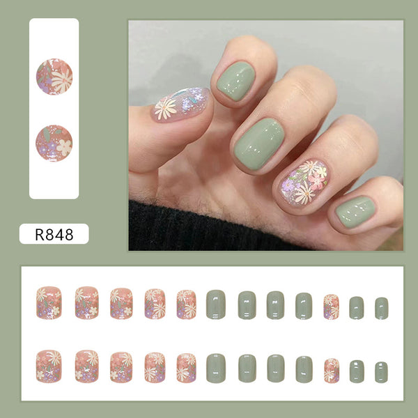 12 Sizes-24 Pcs Press On Nails R848
