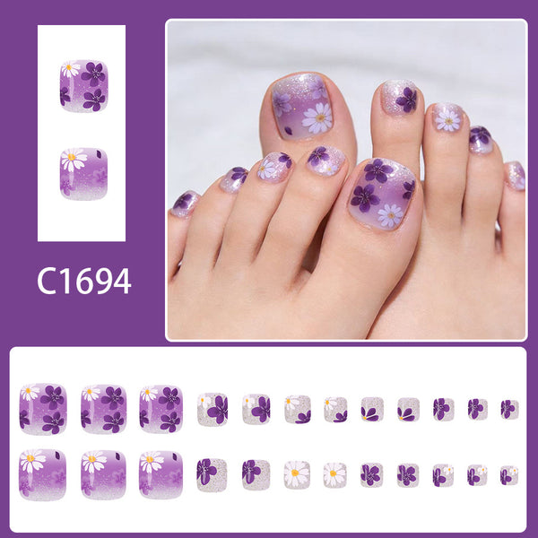 12 Sizes-24 Pcs Press On Nails C1694