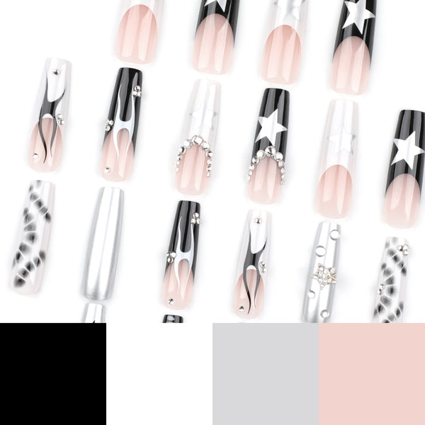 12 Sizes-24 Pcs Press On Nails JP3339