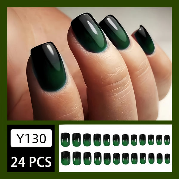 12 Sizes-24 Pcs Press On Nails Y130