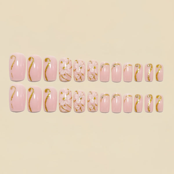12 Sizes-24 Pcs Press On Nails Y1529