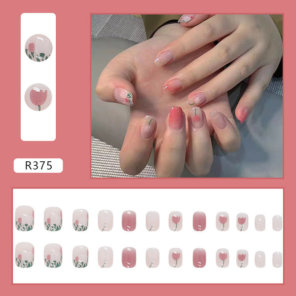 12 Sizes-24 Pcs Press On Nails R361
