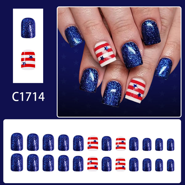 12 Sizes-24 Pcs Press On Nails C1714