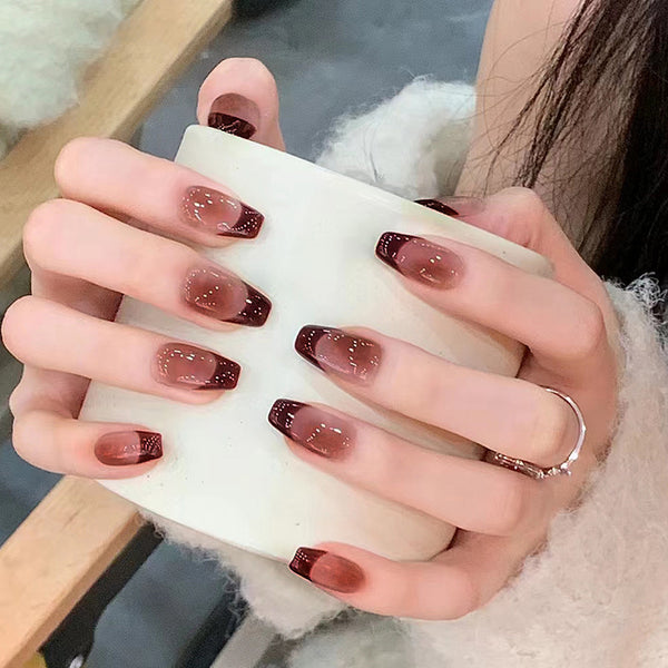 12 Sizes-24 Pcs Press On Nails R800