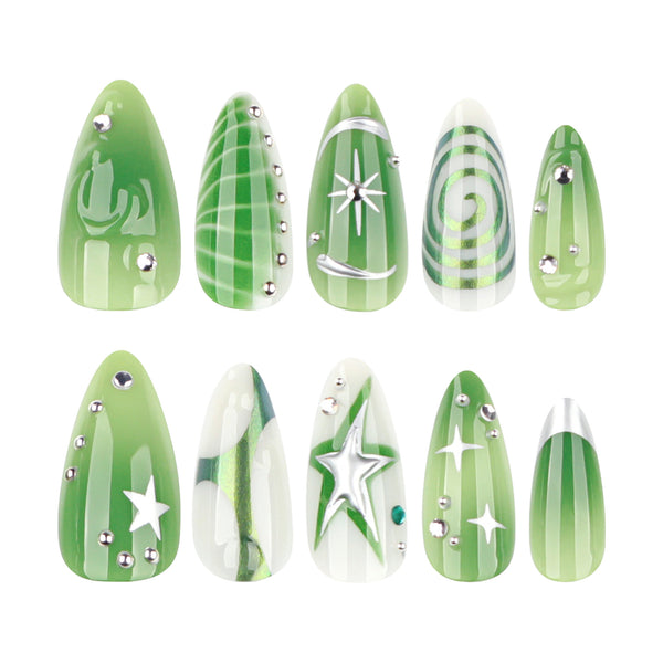 12 Sizes-24 Pcs Press On Nails JP3917