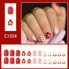 12 Sizes-24 Pcs Press On Nails C1354