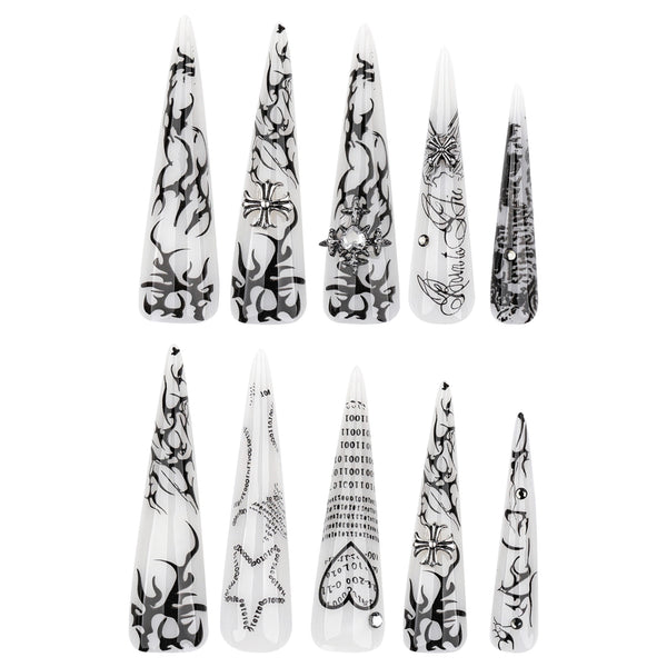 12 Sizes-24 Pcs Press On Nails JP4339