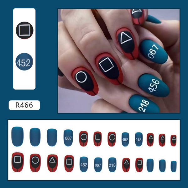 12 Sizes-24 Pcs Press On Nails R466