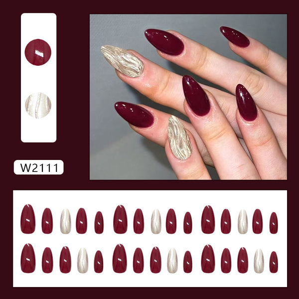 30 Pcs Press On Nails W2111