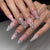 Almond Glossy Long Pink Press on Nails