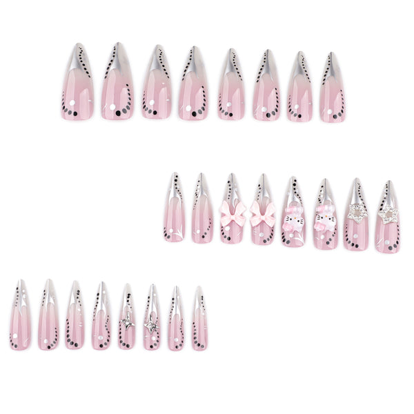12 Sizes-24 Pcs Press On Nails JP4110