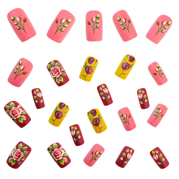 12 Sizes-24 Pcs Press On Nails Y638