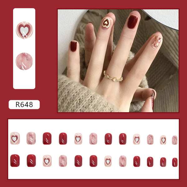 12 Sizes-24 Pcs Press On Nails R642