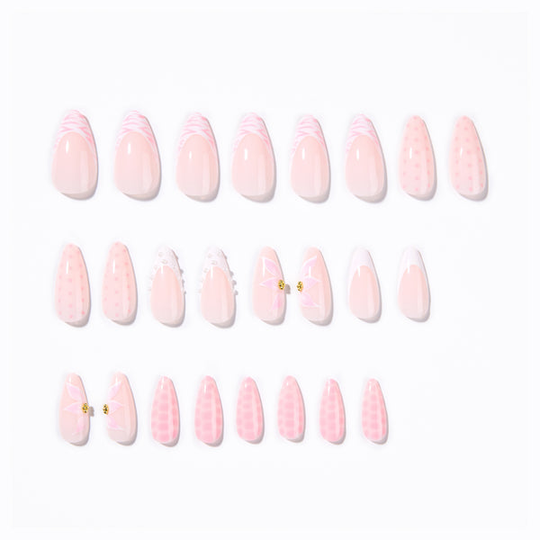 12 Sizes-24 Pcs Press On Nails JP4371