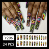 12 Sizes-24 Pcs Press On Nails Y206