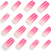 Glossy Long Ombre Pink Square Press on Nails