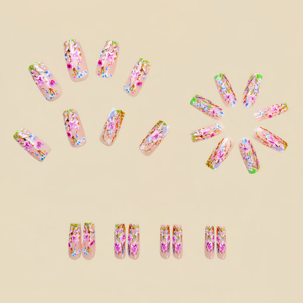 12 Sizes-24 Pcs Press On Nails Y615
