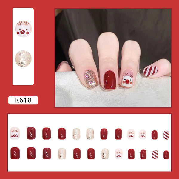 12 Sizes-24 Pcs Press On Nails R618