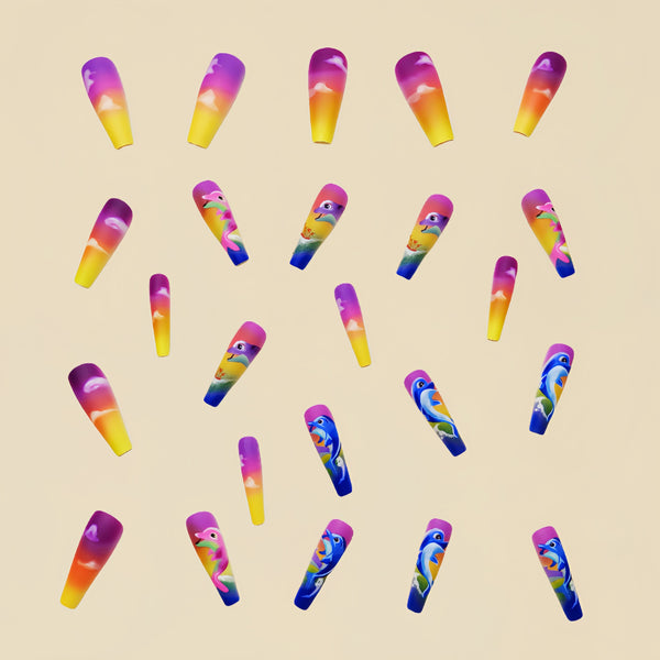 12 Sizes-24 Pcs Press On Nails Y215