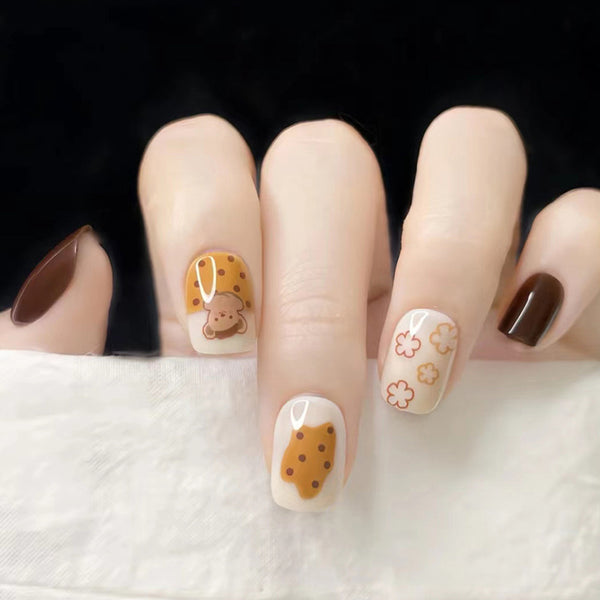 12 Sizes-24 Pcs Press On Nails R736
