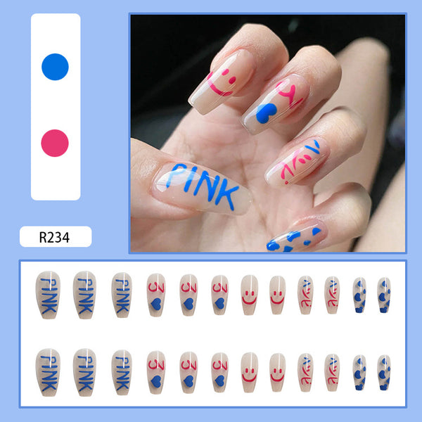 12 Sizes-24 Pcs Press On Nails R201