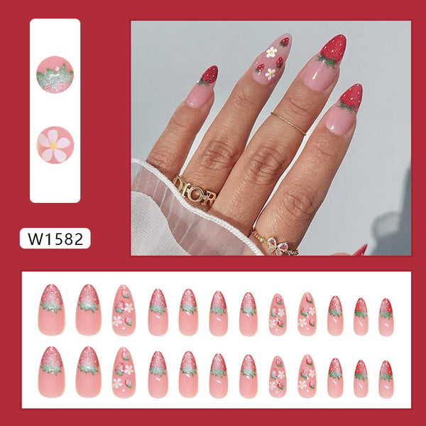 12 Sizes-24 Pcs Press On Nails W1582