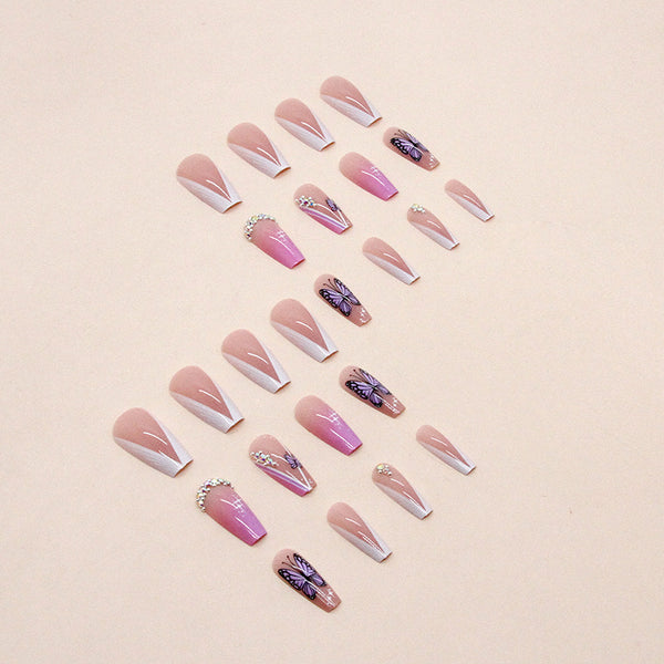 12 Sizes-24 Pcs Press On Nails Z724