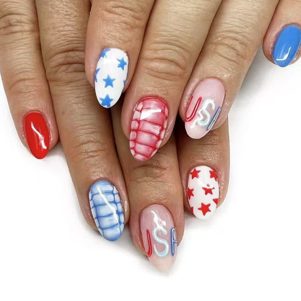 12 Sizes-24 Pcs Press On Nails C910