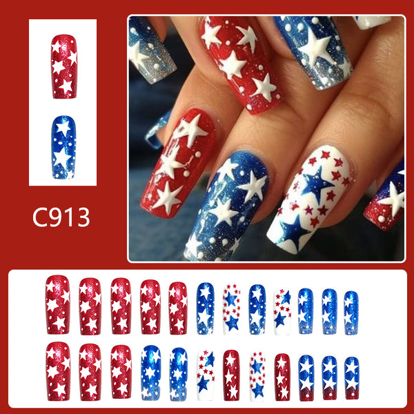 12 Sizes-24 Pcs Press On Nails C913