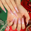 French Glossy Long Pink Press on Nails