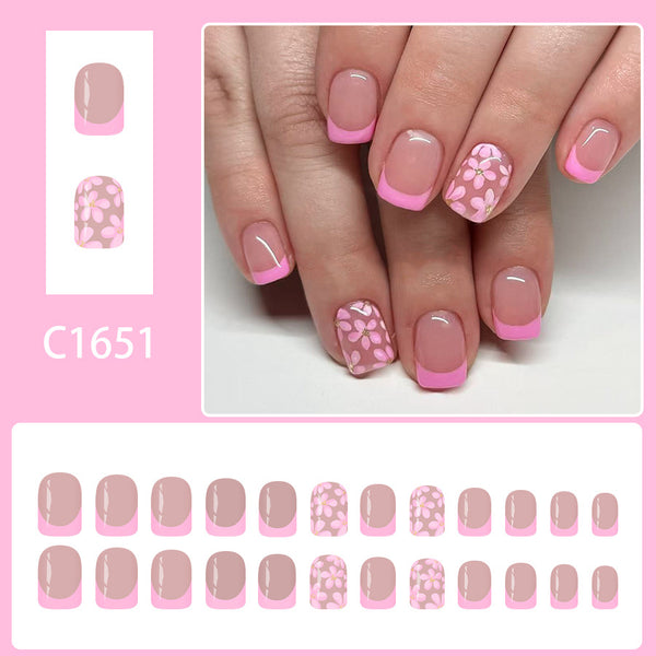 12 Sizes-24 Pcs Press On Nails C1651