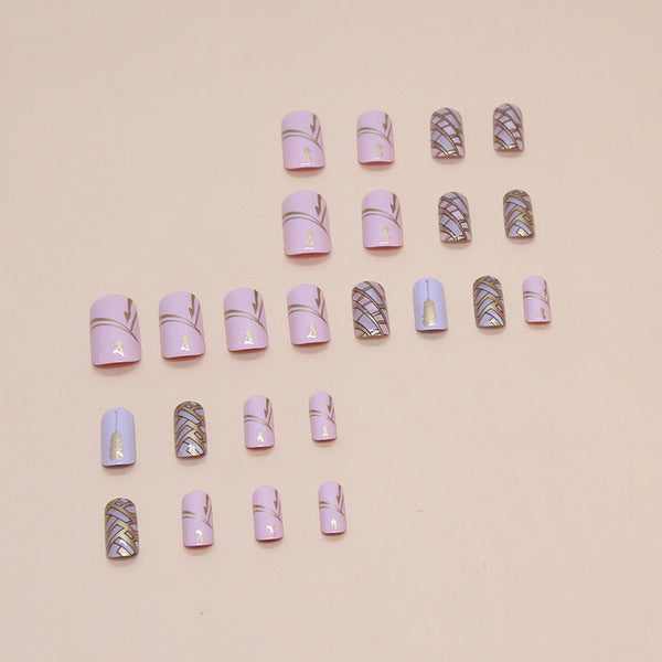 12 Sizes-24 Pcs Press On Nails W1541