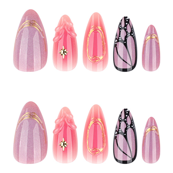 12 Sizes-24 Pcs Press On Nails JP4267