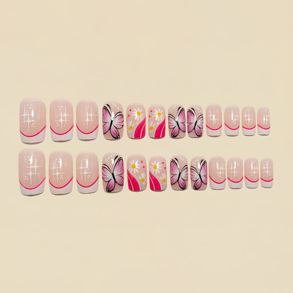 12 Sizes-24 Pcs Press On Nails Y1521