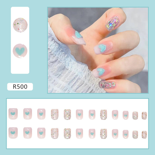 12 Sizes-24 Pcs Press On Nails R500